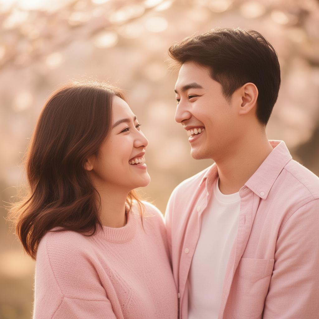 A happy couple sharing a real connection